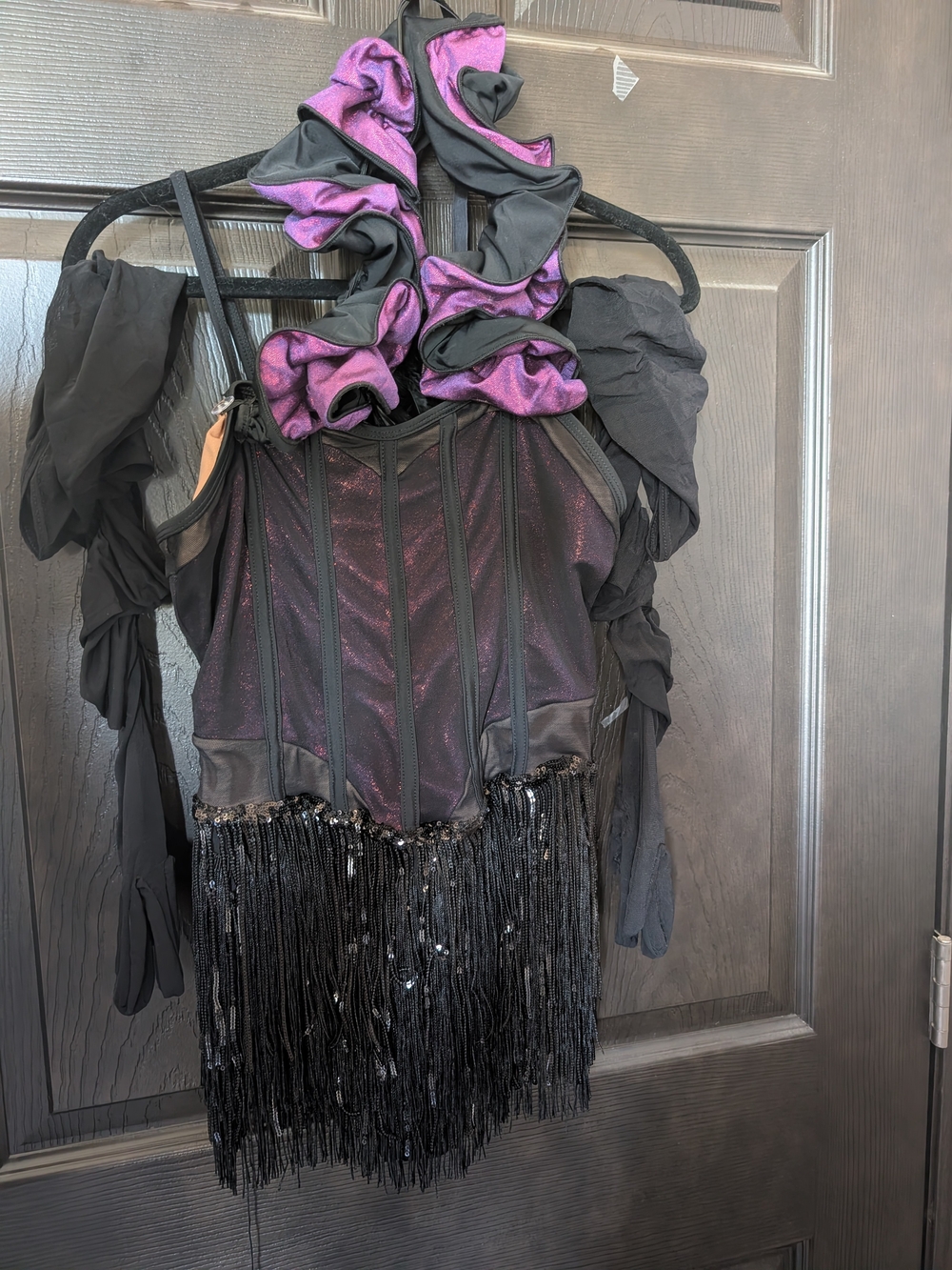 Girls Black & Purple Flapper Girl Costume